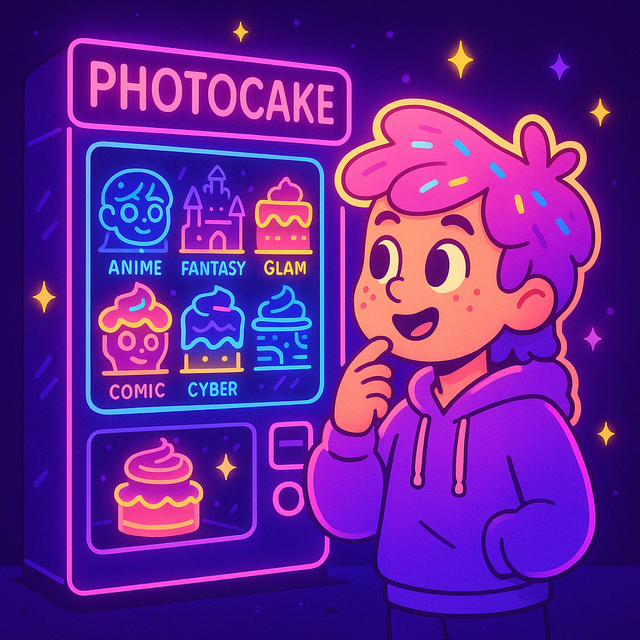 Illustration of selecting various AI styles from a palette