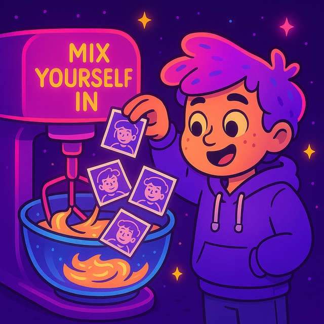 Illustration of a photo being uploaded to a cloud service